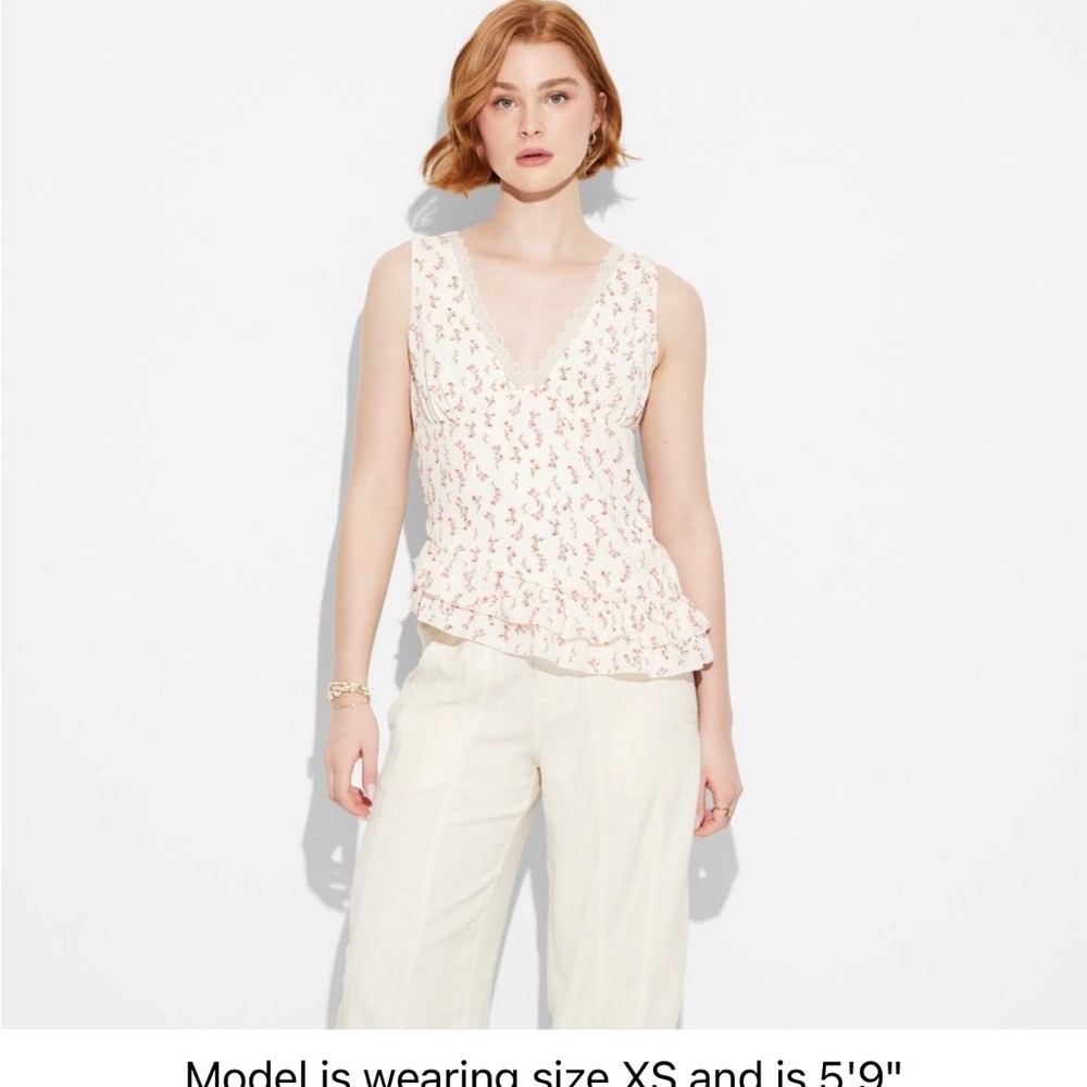 Asymetrical hem flounce tank